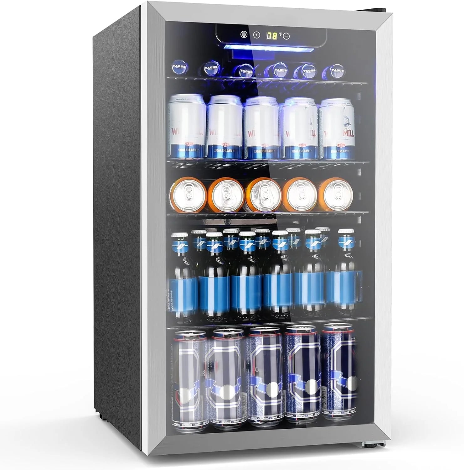 Electactic Mini Fridge 130 Can Beverage Refrigerator Cooler 3.2 Cu.Ft Drink Fridge