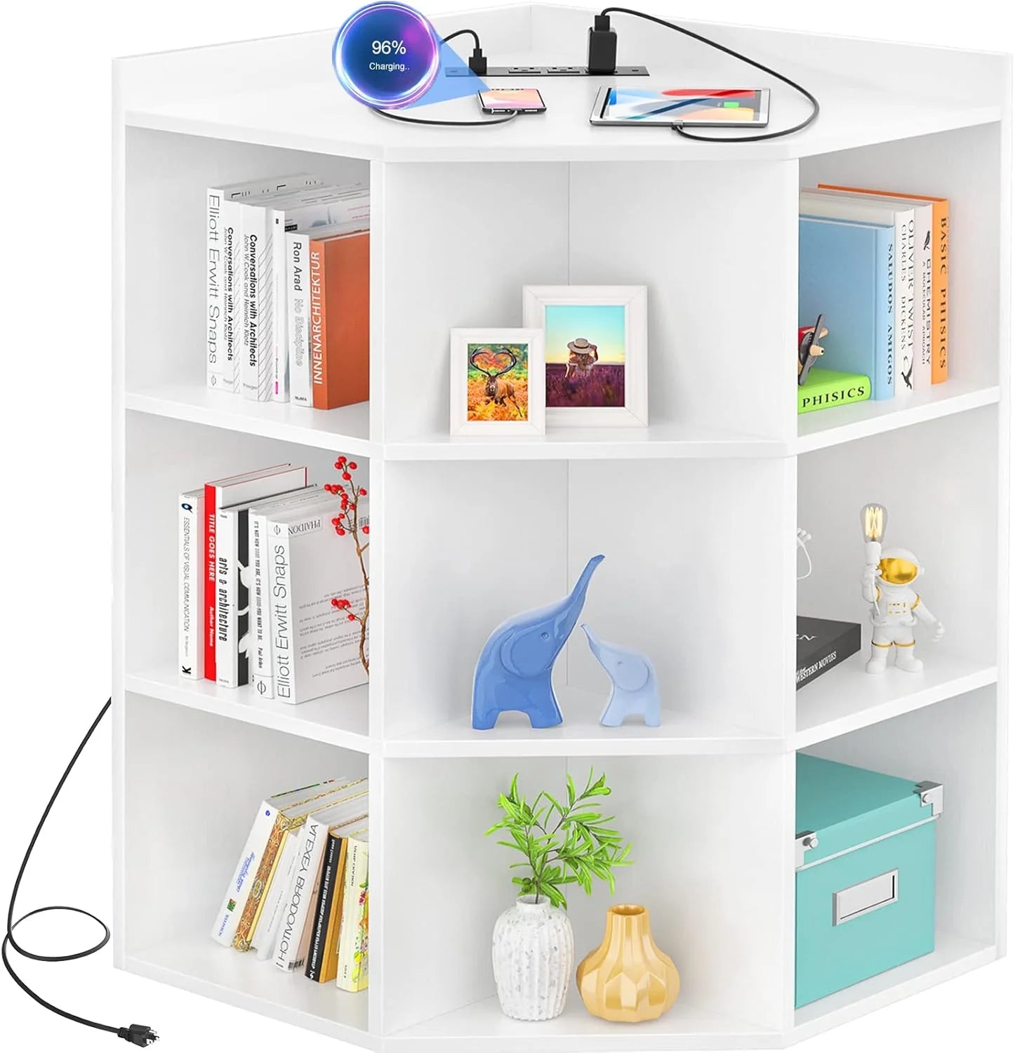 Aheaplus Corner Cabinet Corners Cube Toy Storage for Small Space