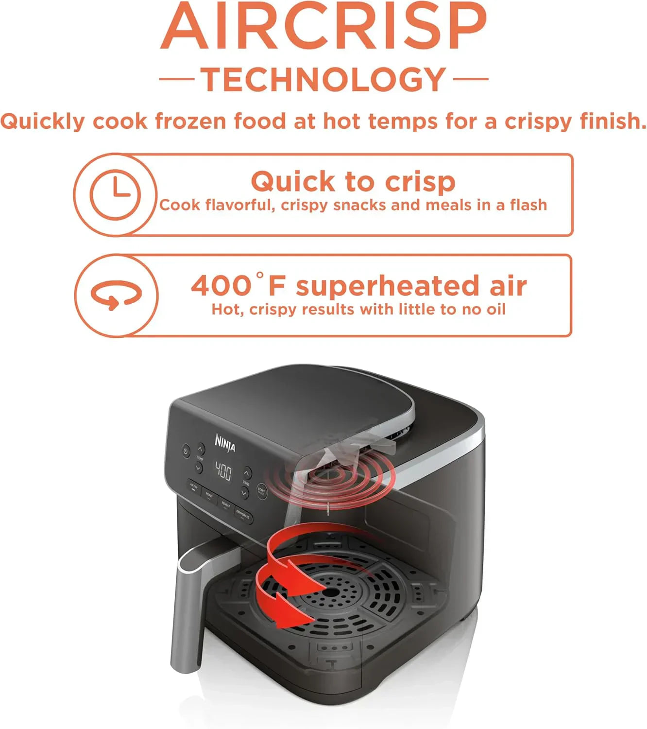 Ninja Air Fryer Pro XL 6-in-1 with 6.5 QT Capacity Max Crisp Air Fry Air Roast Bake