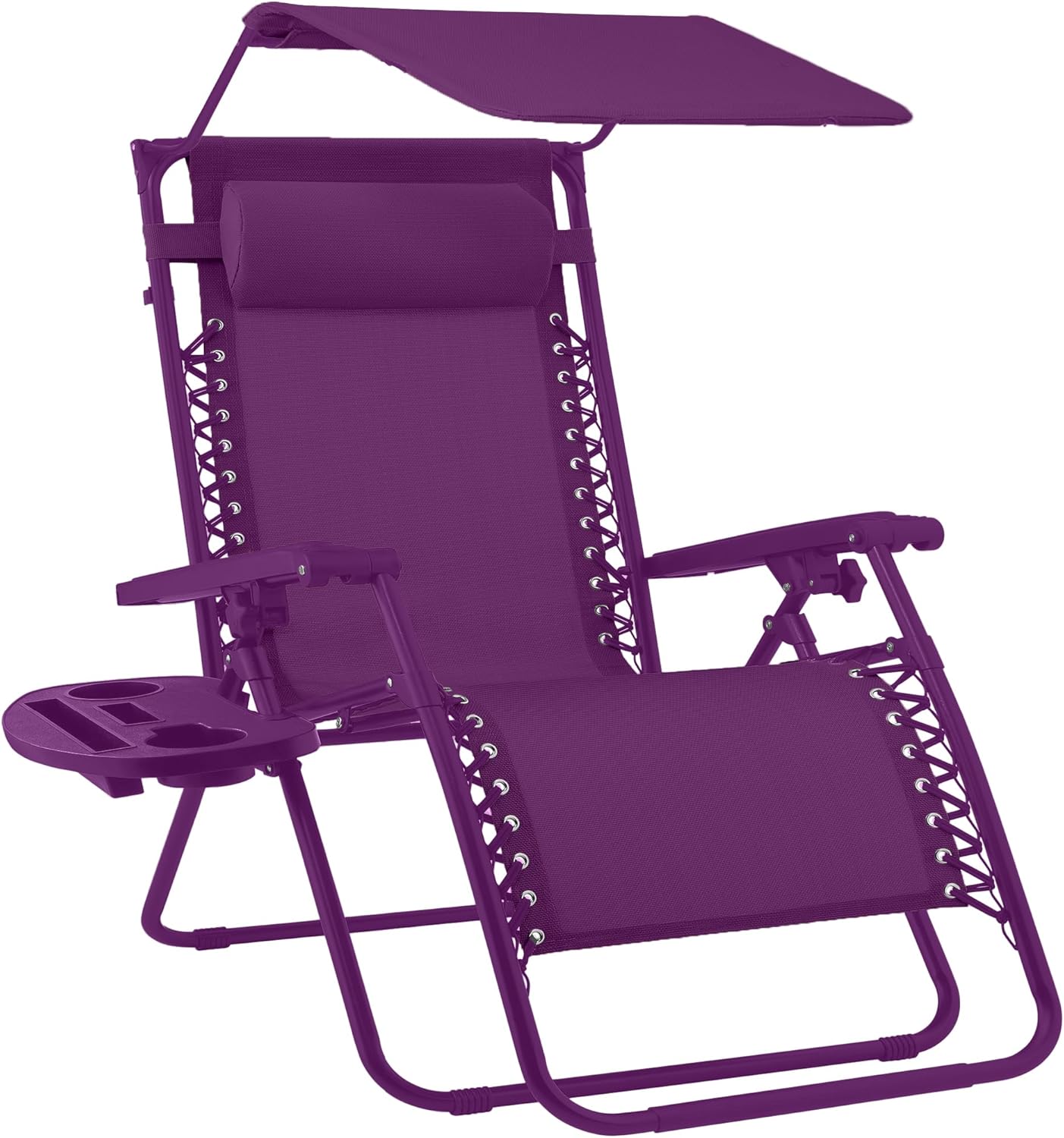 Best Choice Products Folding Zero Gravity Recliner Patio Lounge Chair Adjustable Canopy Shade