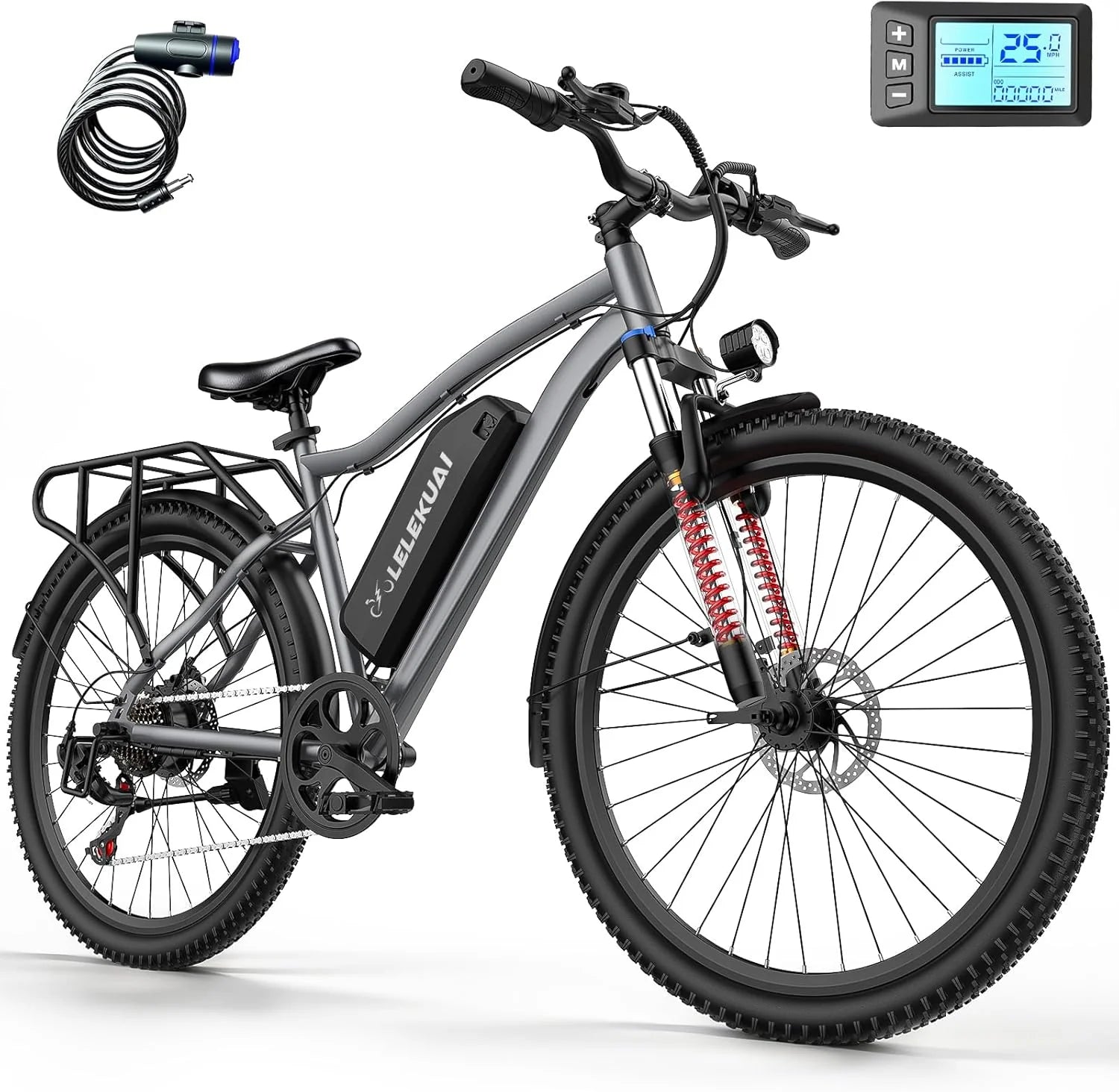 Electric Bike for Adults 26 Commuter Ebikes with 7-Speed Gears 25MPH Lightweight E Bike
