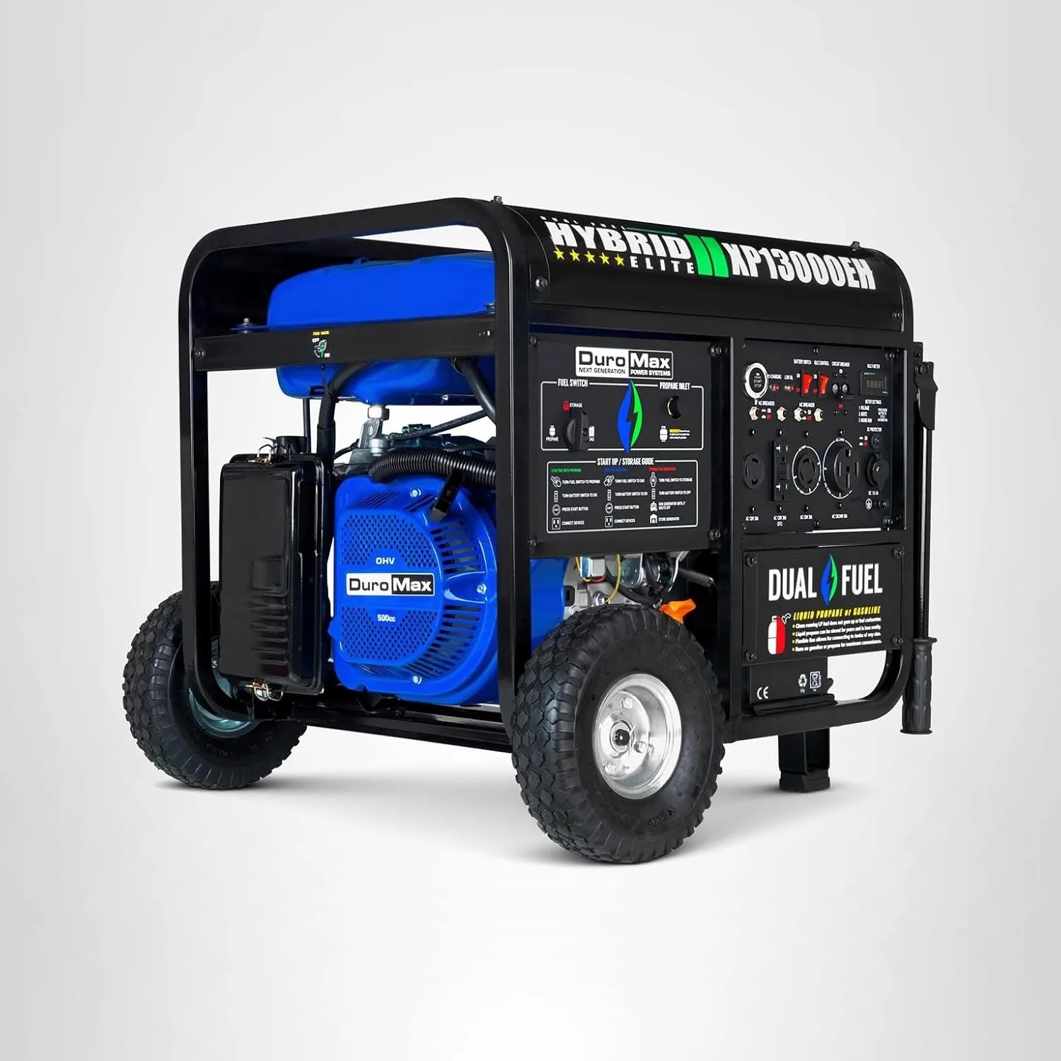 DuroMax XP13000EH 13,000-Watt Dual Fuel Portable Generator Gas & Propane Electric Start