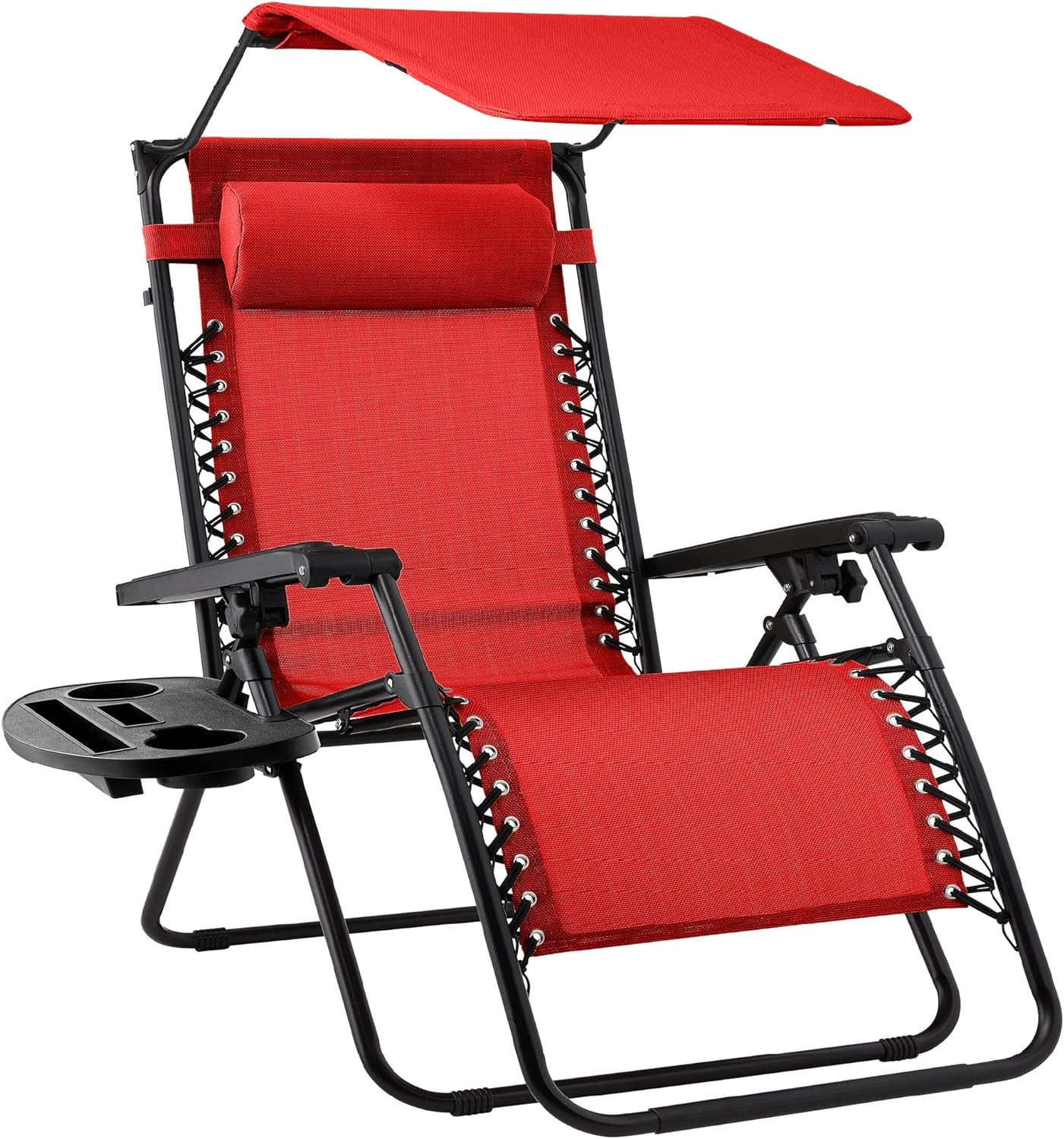 Best Choice Products Folding Zero Gravity Recliner Patio Lounge Chair Adjustable Canopy Shade