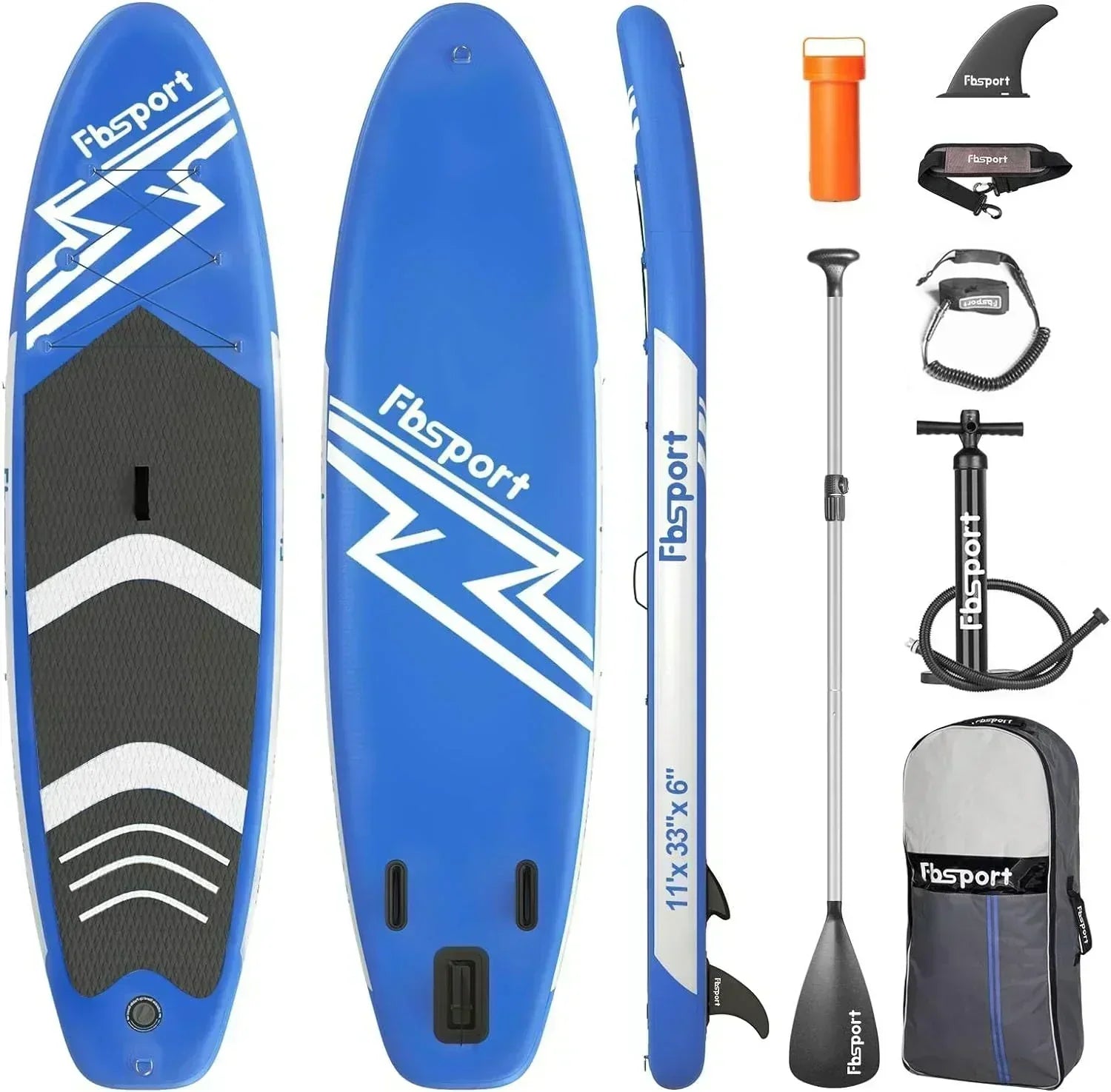 FBSPORT 11' Premium Stand Up Paddle Board Yoga Board with Durable SUP Accessories Carry Bag