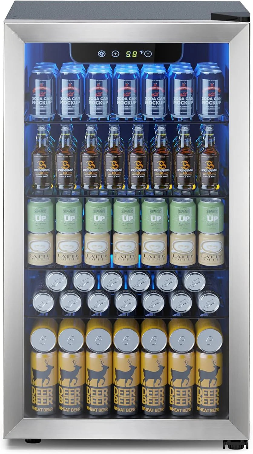 Electactic Mini Fridge 130 Can Beverage Refrigerator Cooler 3.2 Cu.Ft Drink Fridge