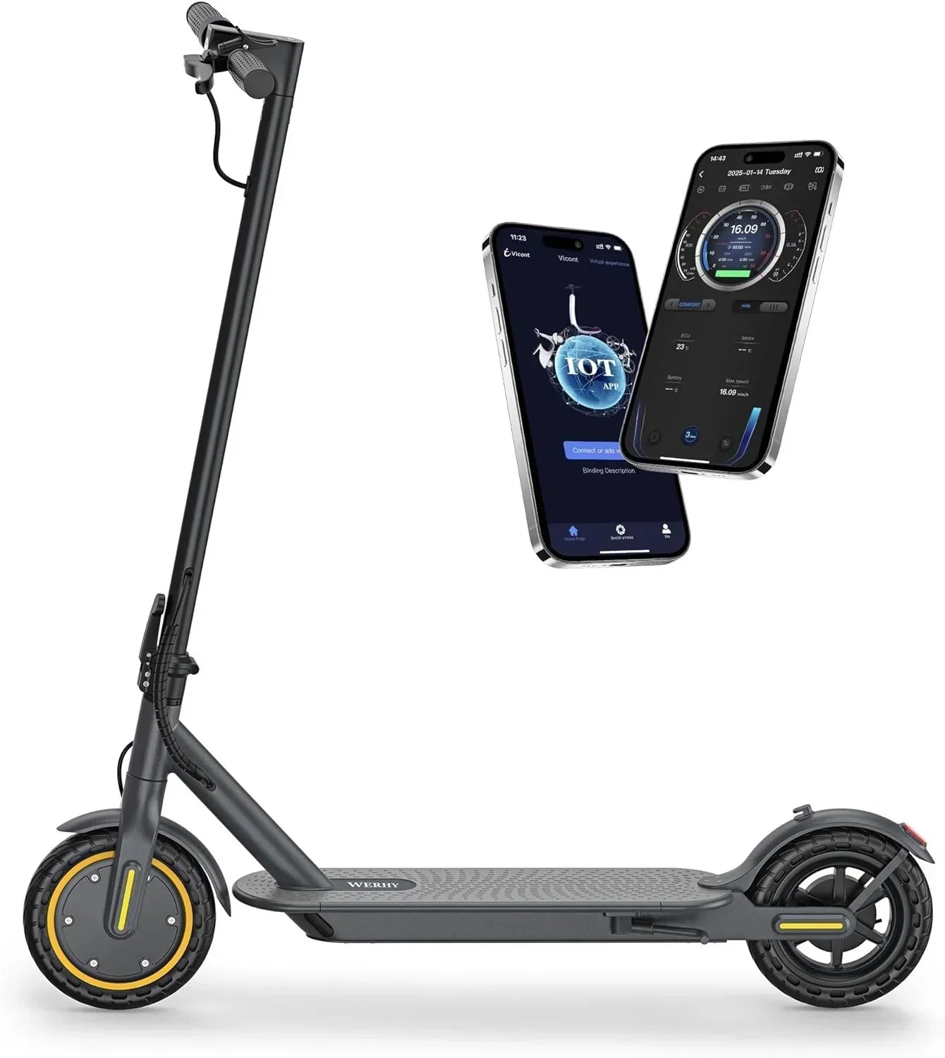 Electric Scooter 350W/500W Motor Top Speed 19/22 mph Max 16/23/28Miles Ranges Foldable E Scooter
