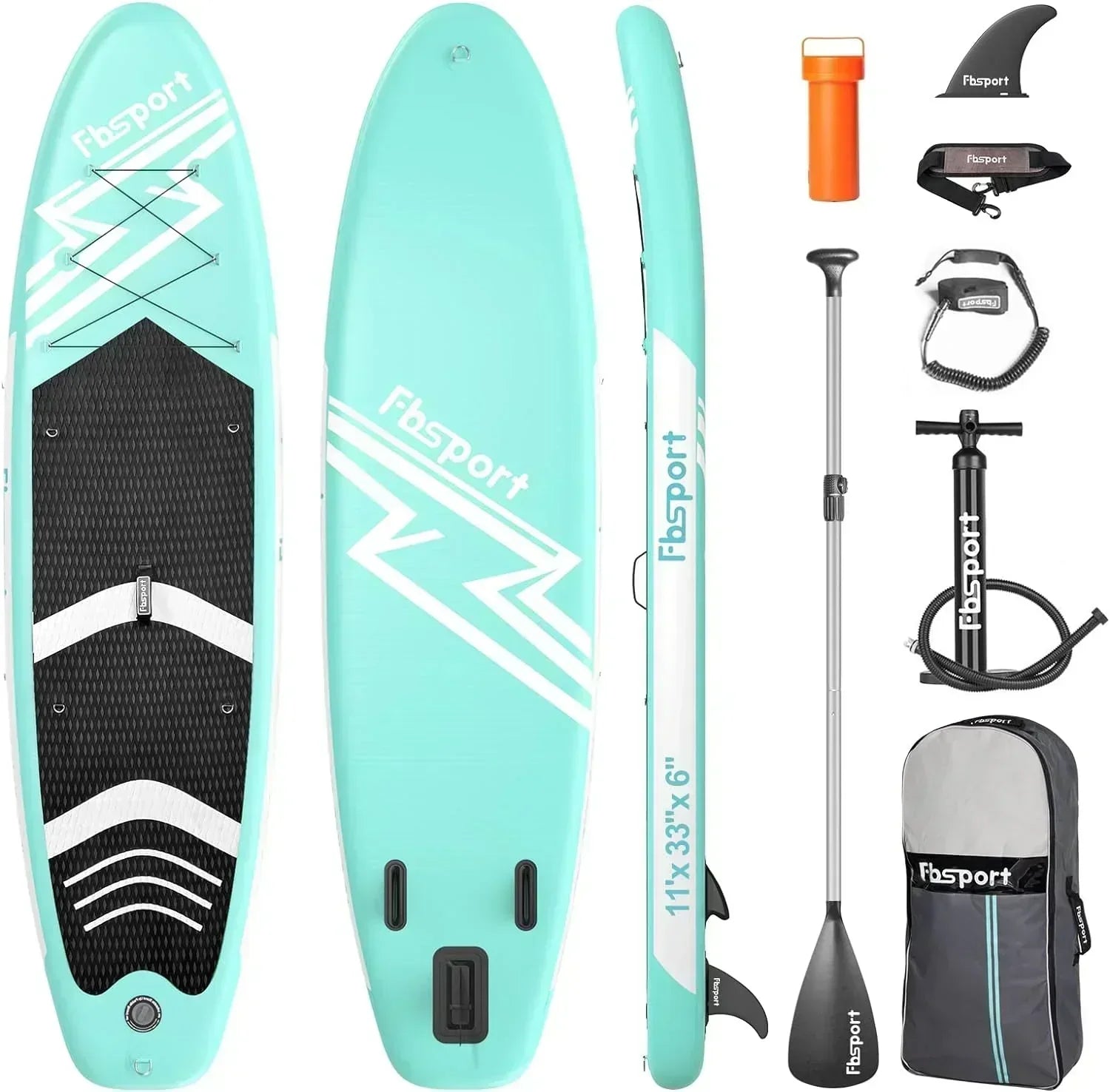 FBSPORT 11' Premium Stand Up Paddle Board Yoga Board with Durable SUP Accessories Carry Bag