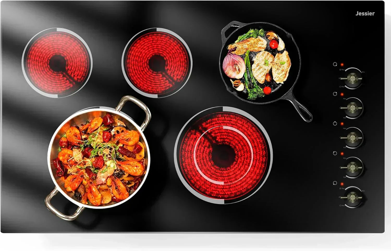 Electric Cooktop 30 Inch - 5 Burners Built-in Ceramic Cooktop 30 Electric Stove Top