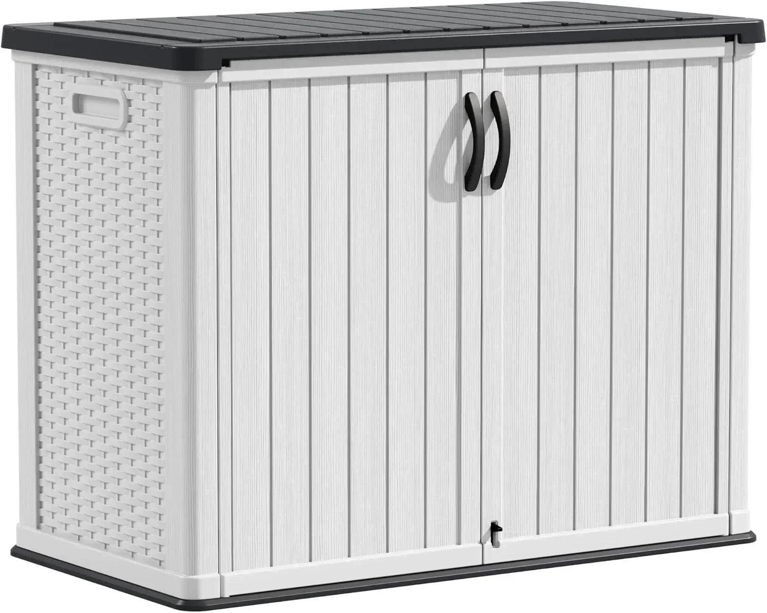 Devoko Outdoor Storage Cabinet 26 Cu Ft with Lockable Doors Horizontal Storage Shed Waterproof