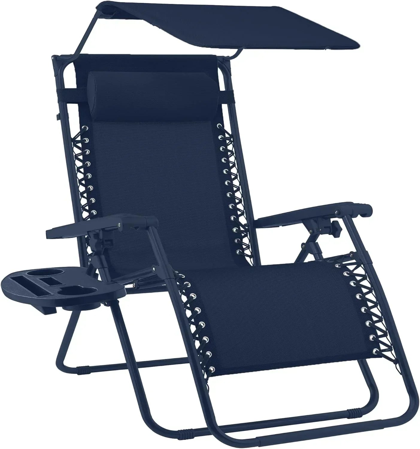 Best Choice Products Folding Zero Gravity Recliner Patio Lounge Chair Adjustable Canopy Shade