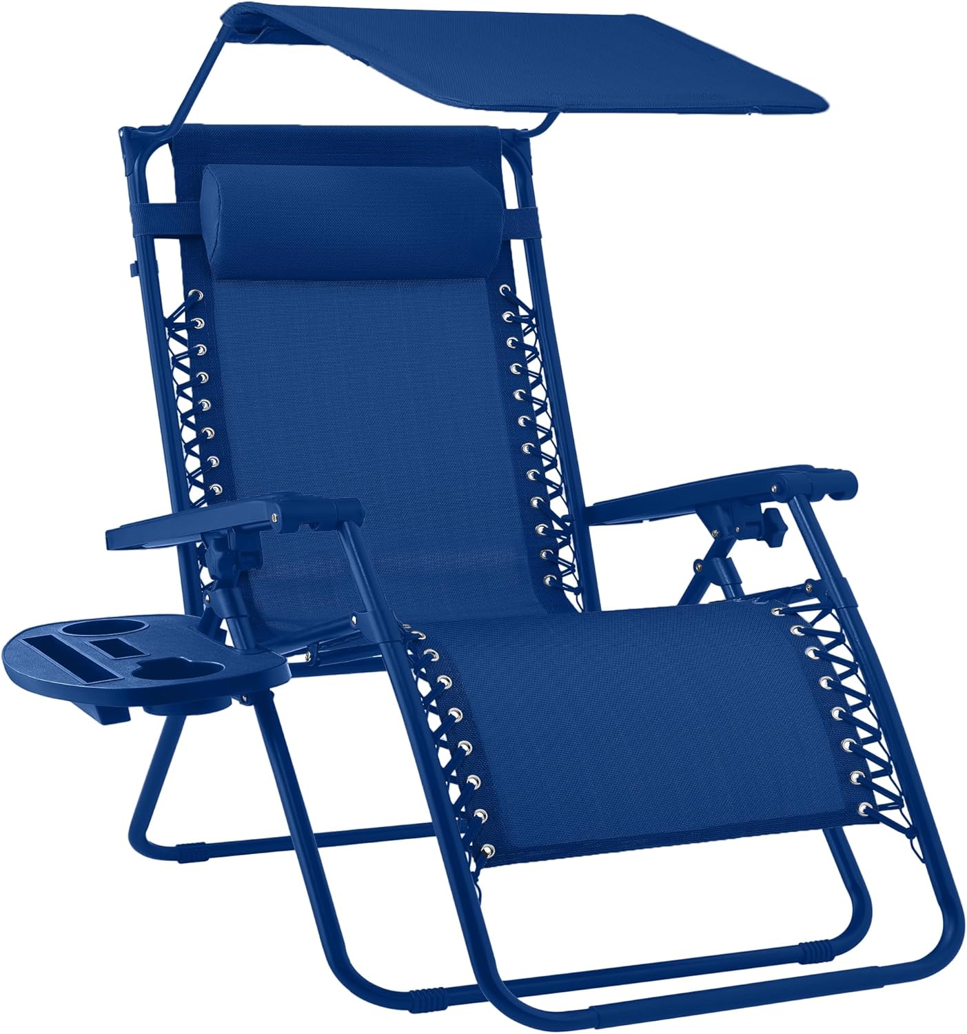Best Choice Products Folding Zero Gravity Recliner Patio Lounge Chair Adjustable Canopy Shade