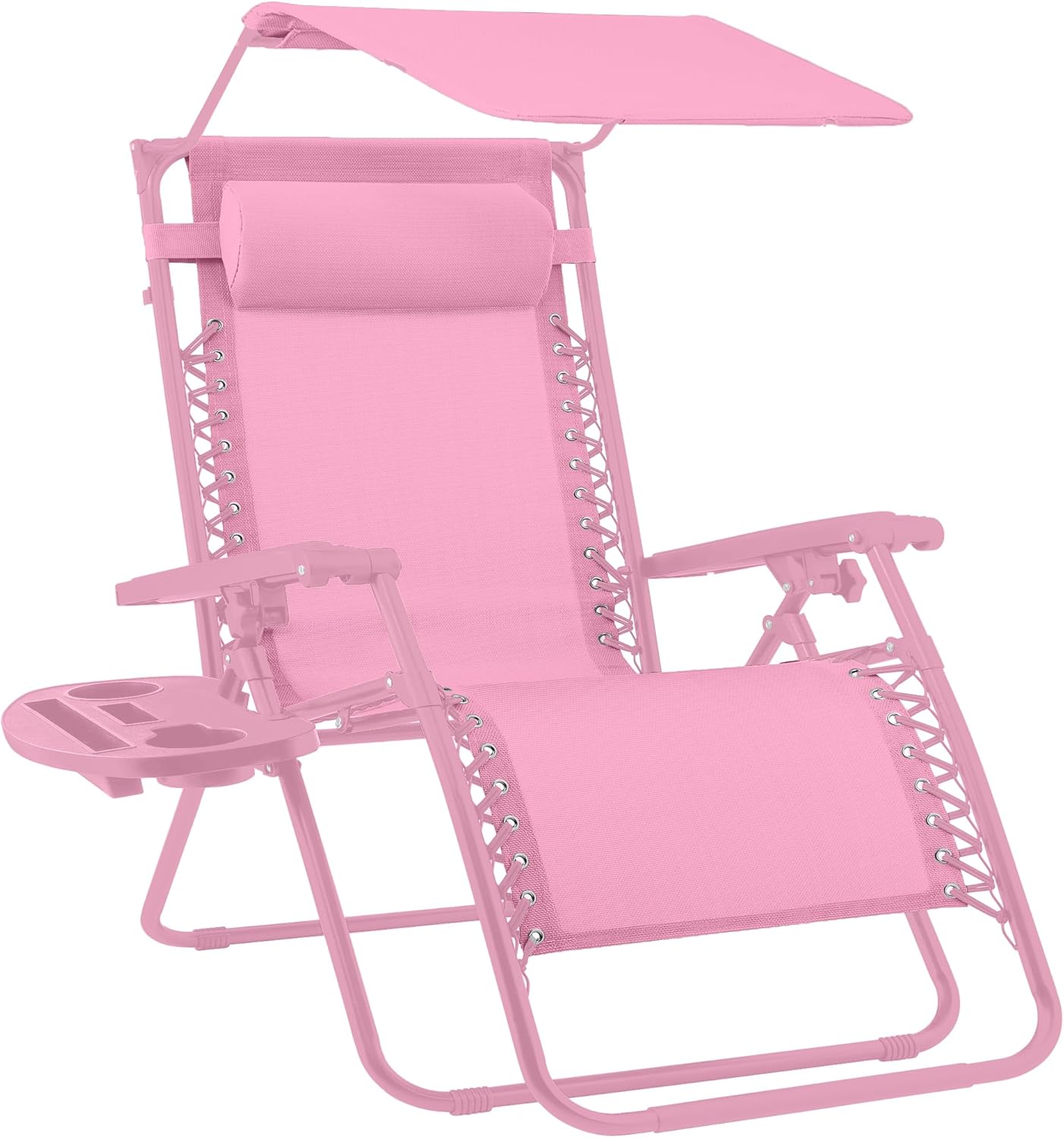 Best Choice Products Folding Zero Gravity Recliner Patio Lounge Chair Adjustable Canopy Shade