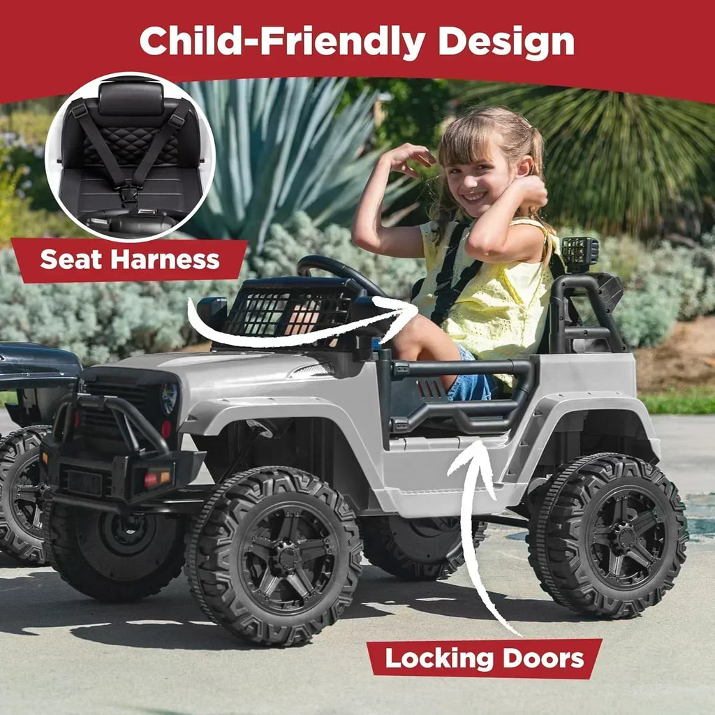 Best Choice Products 12V Kids Ride-On Truck Car with Spring Suspension and LED Lights