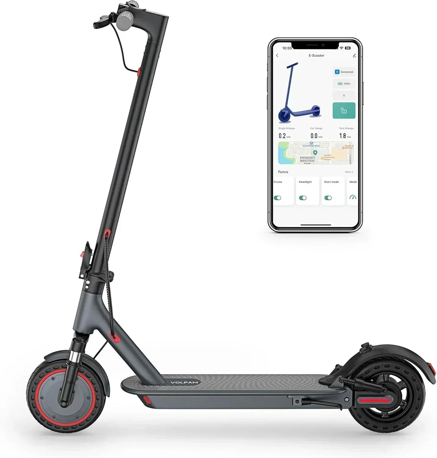 Electric Scooter 350W/500W Powerful Motor 8.5/10 Solid Tires 19/22Mph 28/21/12 Miles Range