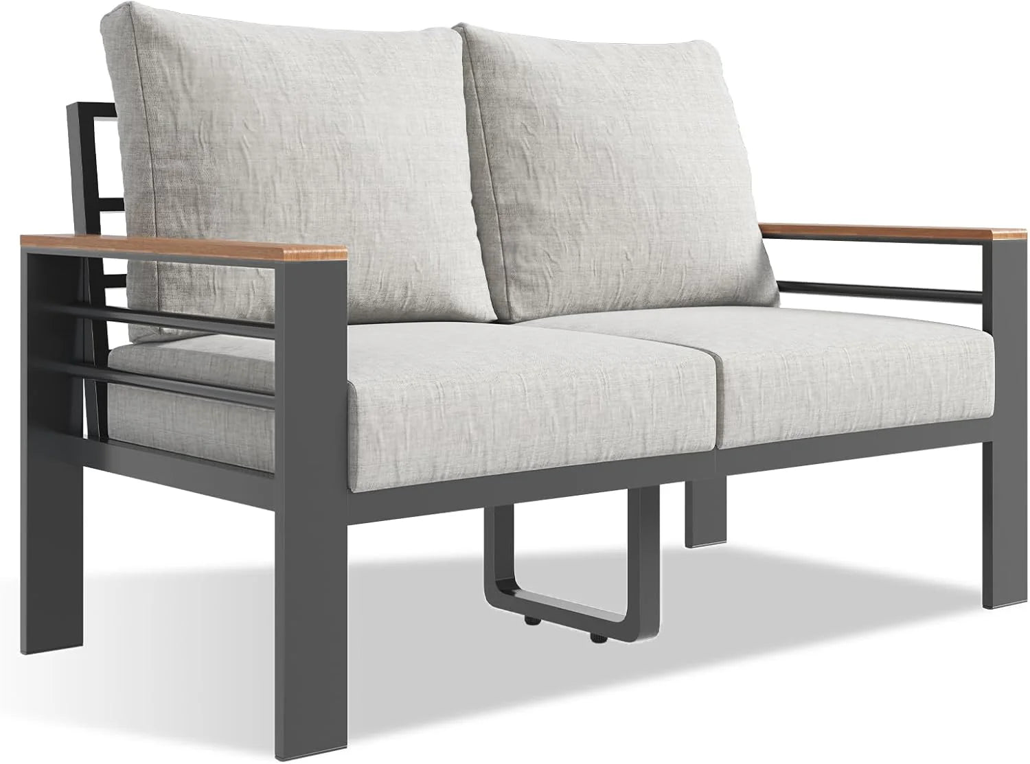 Aoxun Aluminum Patio Furniture Set 7 Seats, Oversized Outdoor Sectional with Washable Thick Cushions, Coffee Table and Waterproof Cover, Patio Conversation Sets for Porch, Balcony, Deck
