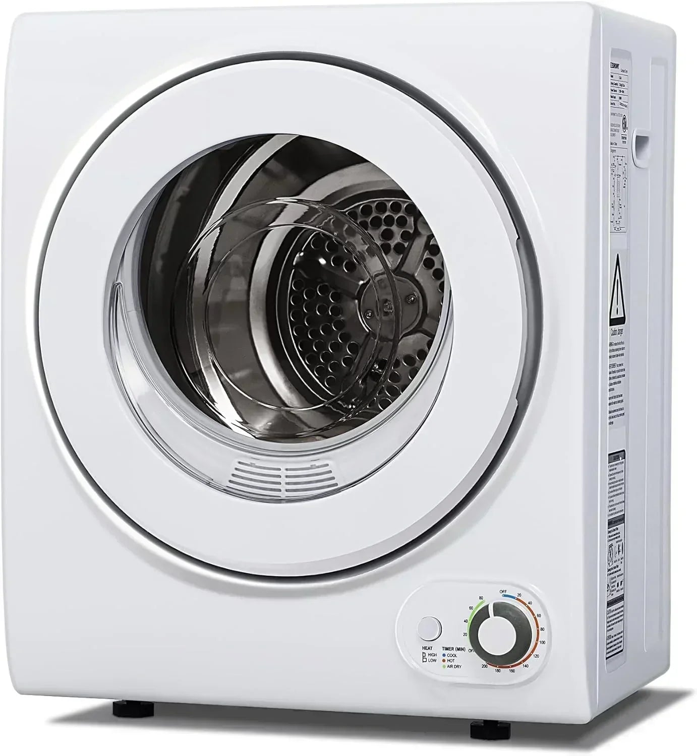 Compact Laundry Dryer 3.5 cu ft Front Load Stainless Steel Clothes Dryers With Exhaust Pipe