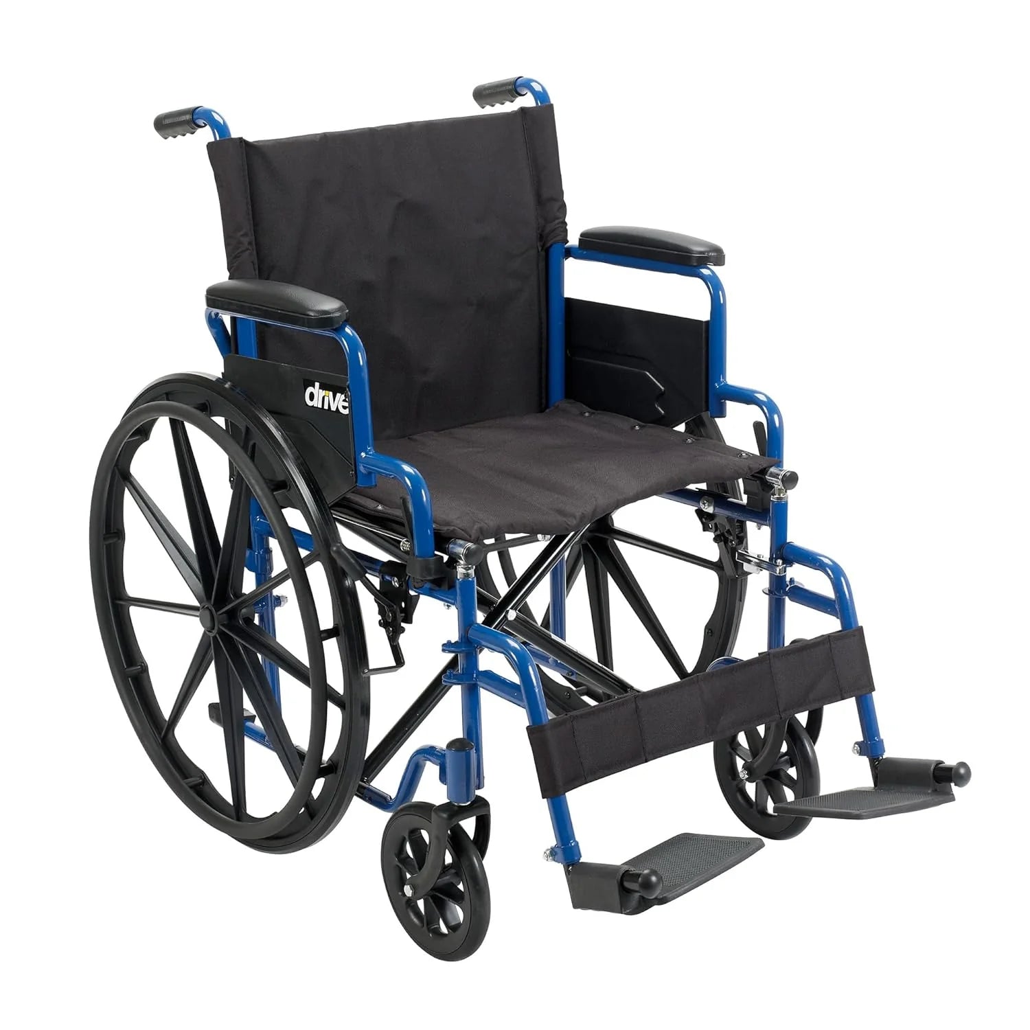 Drive Medical Blue Streak Lightweight Wheelchair - Portable Folding Mobility Aid