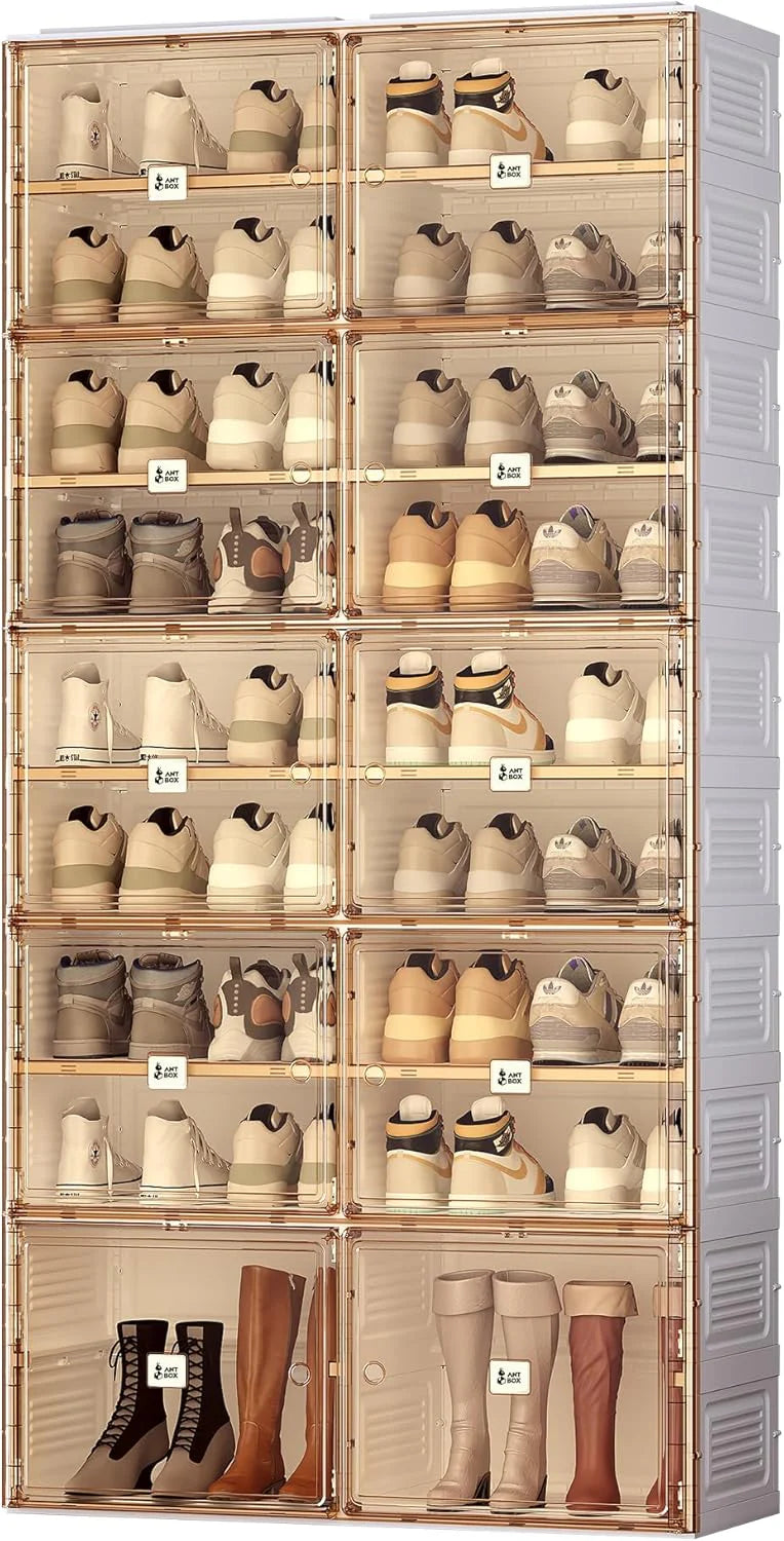 ANTBOX Portable Shoe Rack Organizer for Closet Entryway, Stackable Sneaker Storage