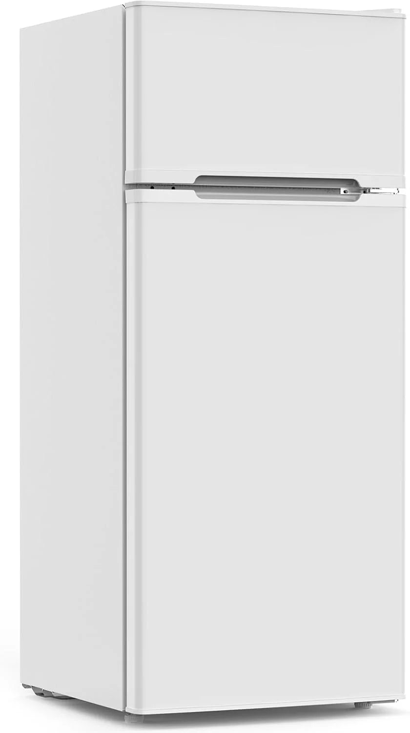 COWSAR 4.5 Cu.Ft Dorm Fridge With Freezer, 2-Door Compact Refrigerator With 2 Removable Shelves