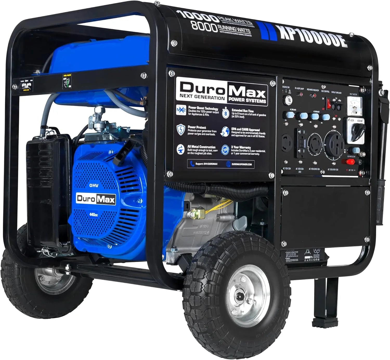 DuroMax XP13000EH 13,000-Watt Dual Fuel Portable Generator Gas & Propane Electric Start