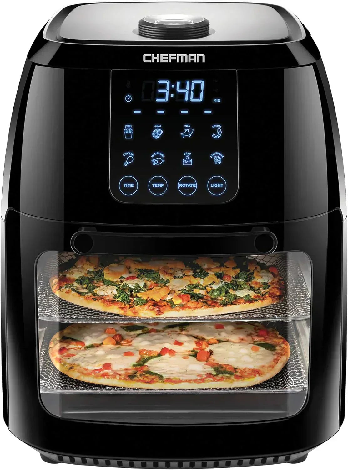 Chefman Compact 6.3-Quart Digital Air Fryer with Rotisserie Dehydrator and Convection Oven