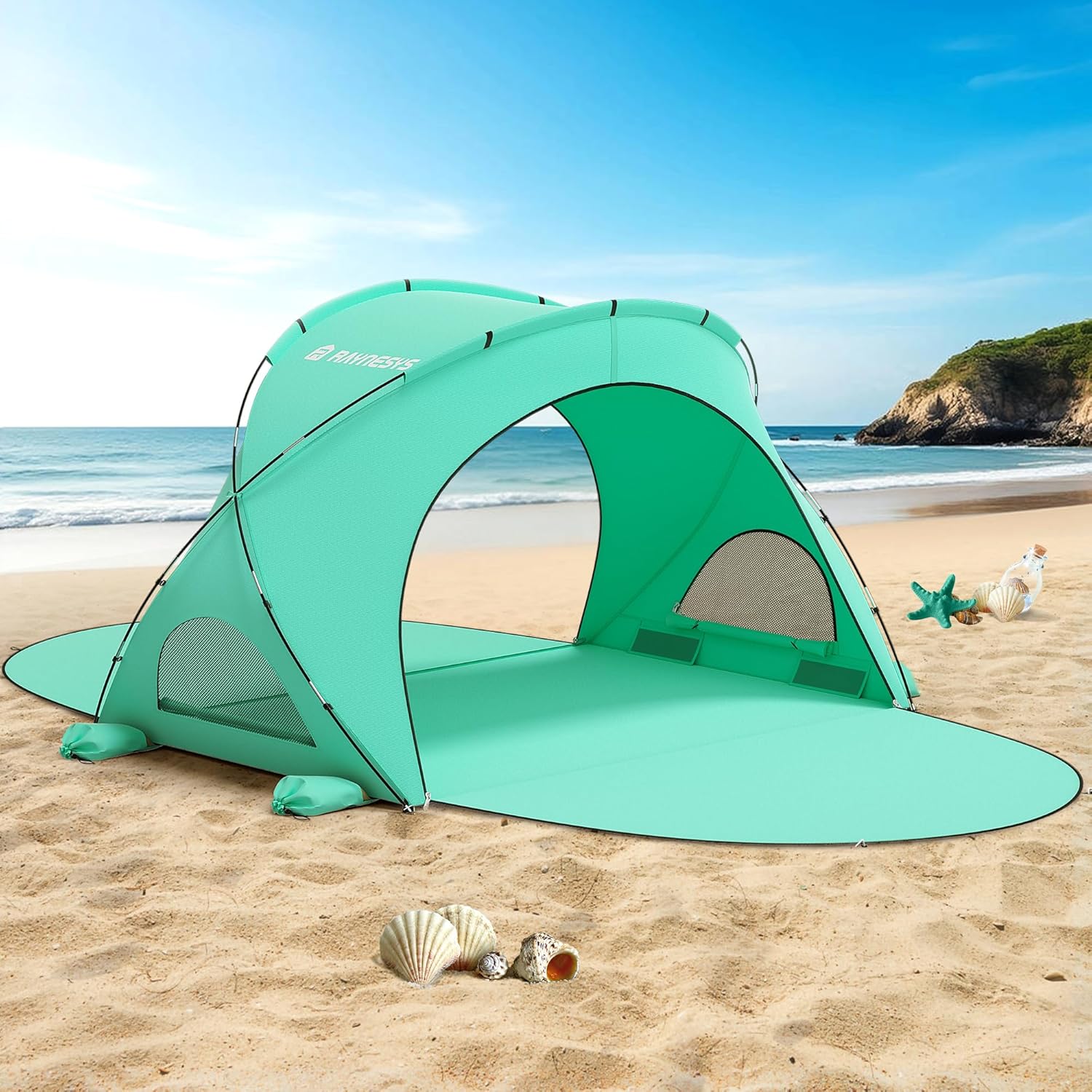 Beach Tent Sun Shelter Beach Shade Tent with UPF50+ UV Protection Beach Sun Shelter Beach Shade