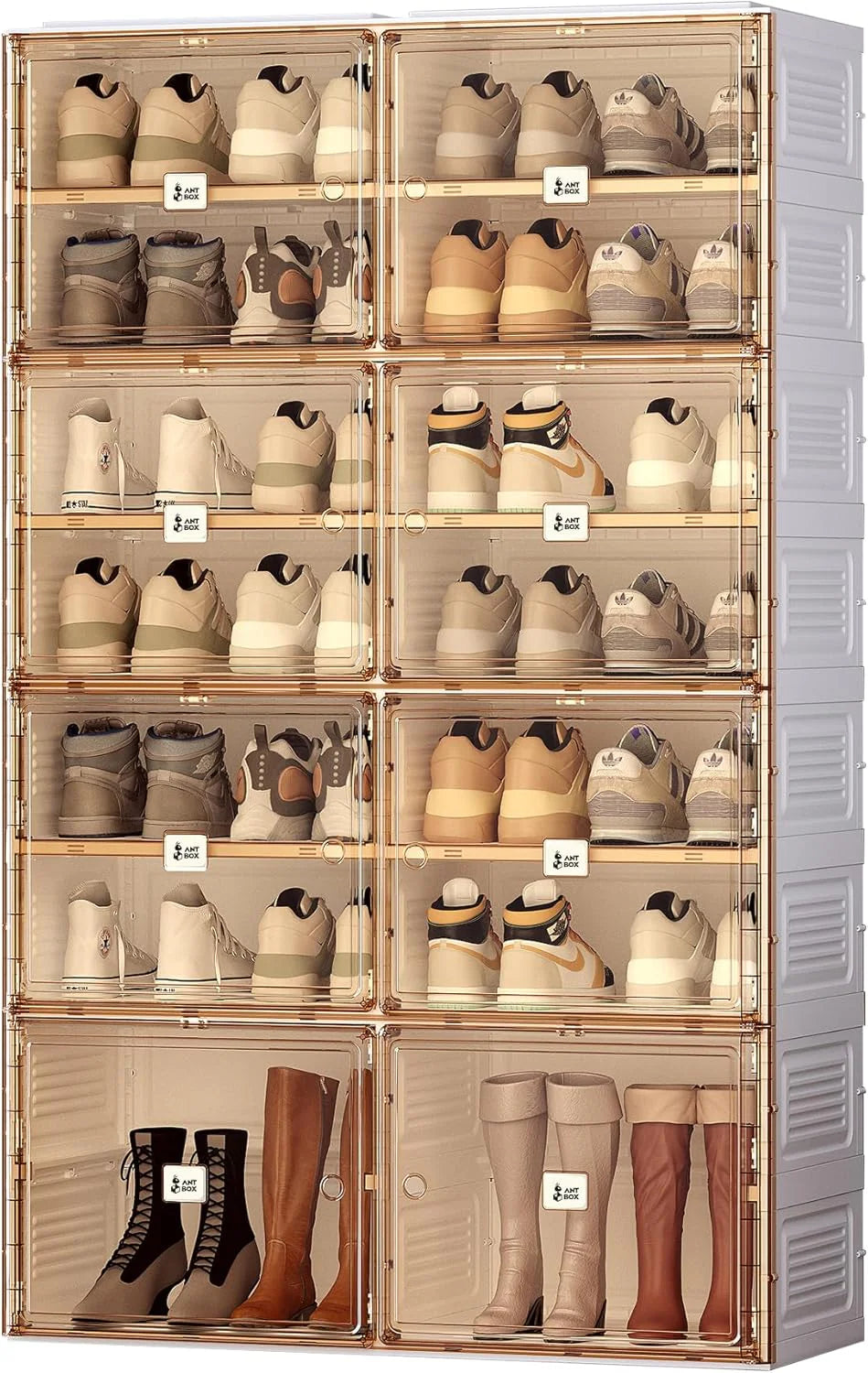 ANTBOX Portable Shoe Rack Organizer for Closet Entryway, Stackable Sneaker Storage