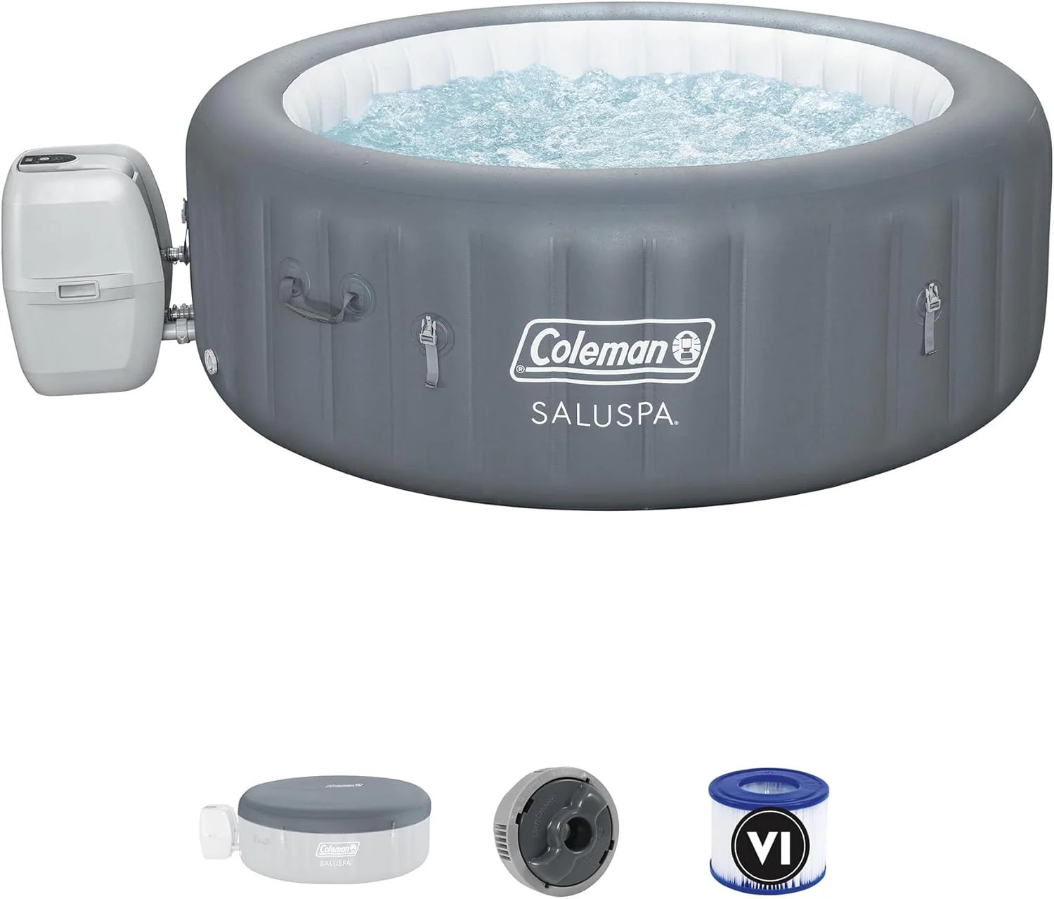 Coleman Miami 2 to 4 Person Inflatable Hot Tub, Round Energy-Efficient Portable Outdoor