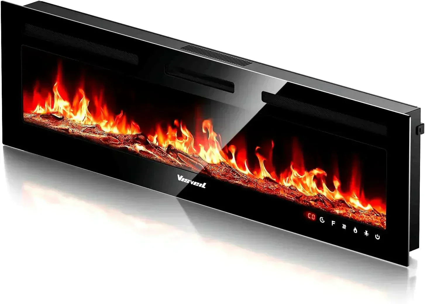 Electric Fireplace 60Inch Wall Mounted Electric Fireplace Heater with Timer Inserts TV Stand