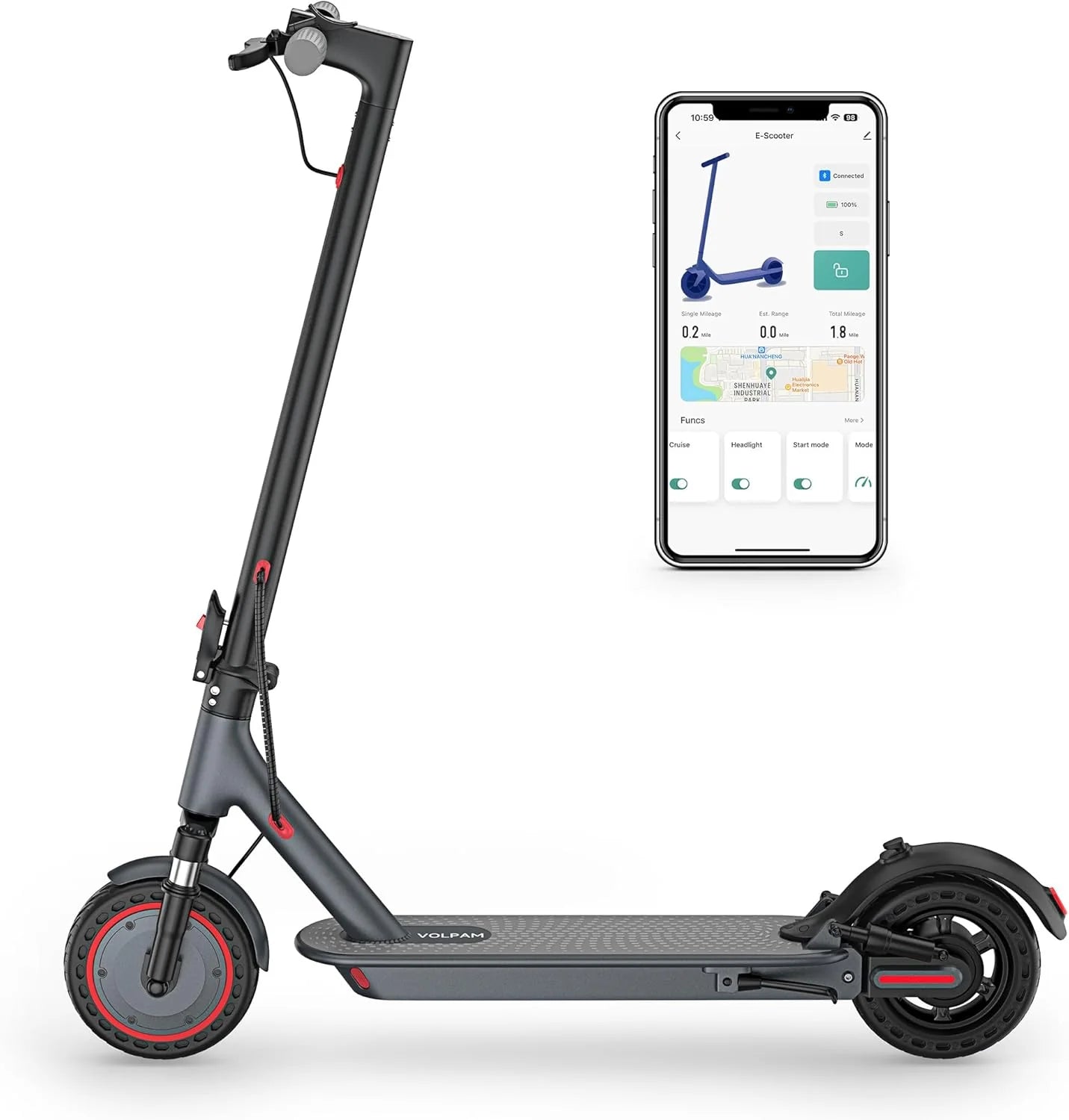 Electric Scooter, 350W/500W Powerful Motor, 8.5/10 Solid Tires, 19/22Mph, 28/21/12 Miles Range,Dual Braking