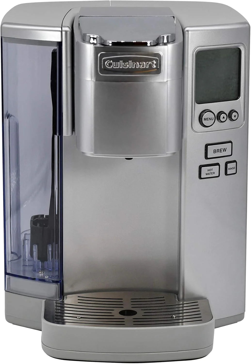 Cuisinart Coffee Maker, Single Serve 72-Ounce Reservoir Pod Coffee Machine, Programmable Brewing & Hot Water Dispenser, 3 Cup-Size Settings, Stainless Steel, SS-10P1, Silver