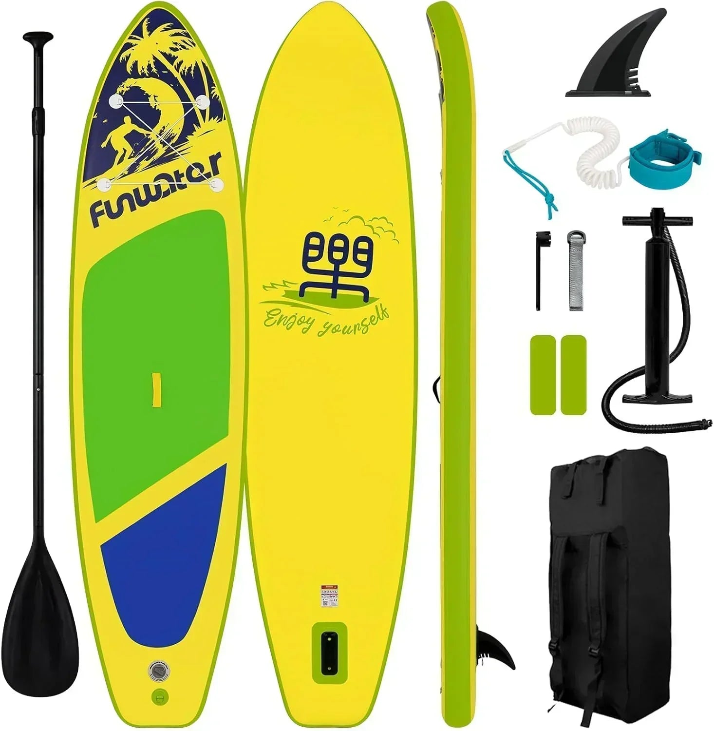 FunWater Inflatable Stand Up Paddle Board Premium SUP Paddle Accessories EVA Deck