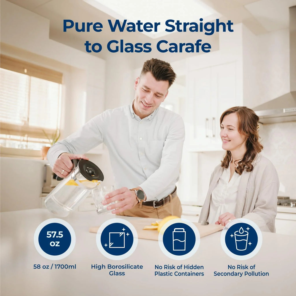Bluevua RO100ROPOT-UV Reverse Osmosis System Countertop Water Purifier - 6-stage purification with UV and remineralization, reverse osmosis filtration