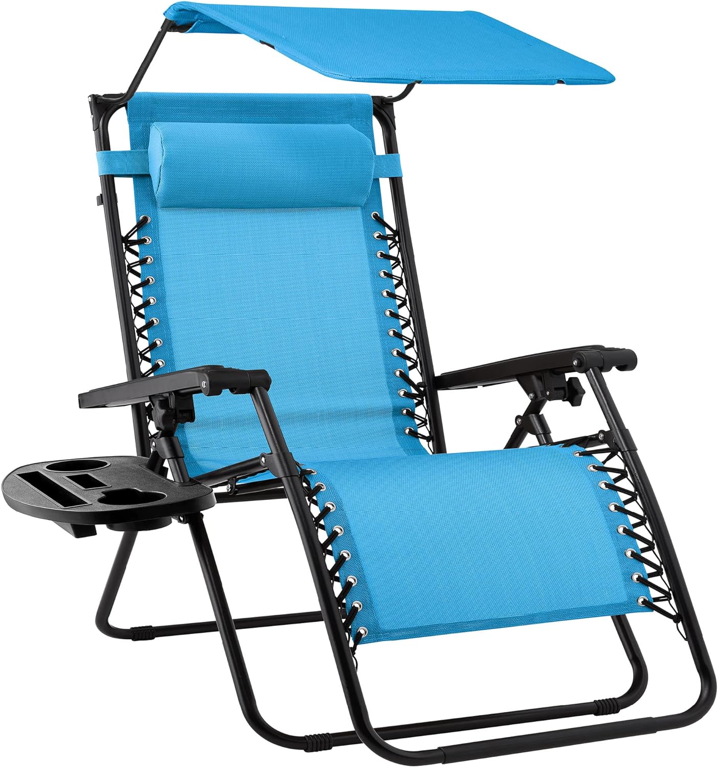 Best Choice Products Folding Zero Gravity Recliner Patio Lounge Chair Adjustable Canopy Shade