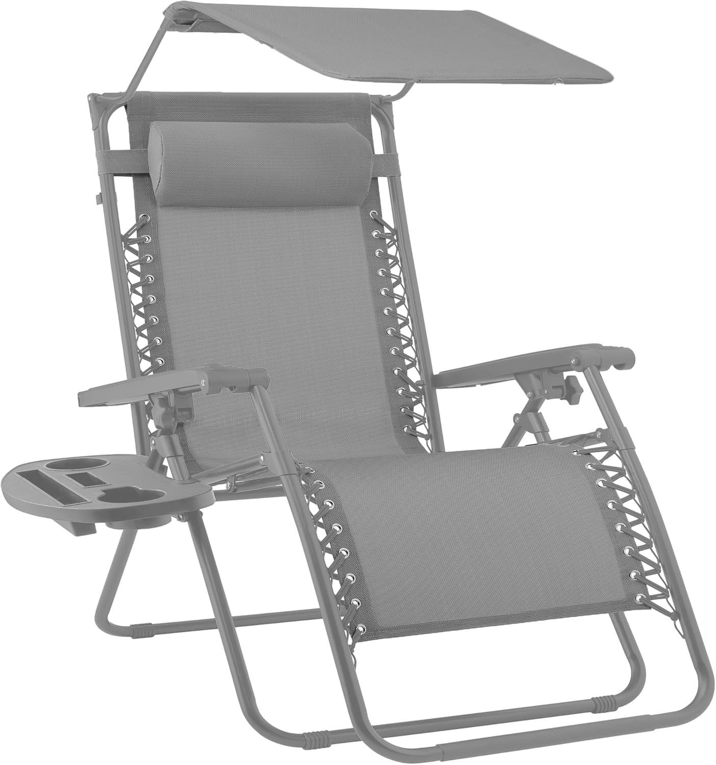 Best Choice Products Folding Zero Gravity Recliner Patio Lounge Chair Adjustable Canopy Shade
