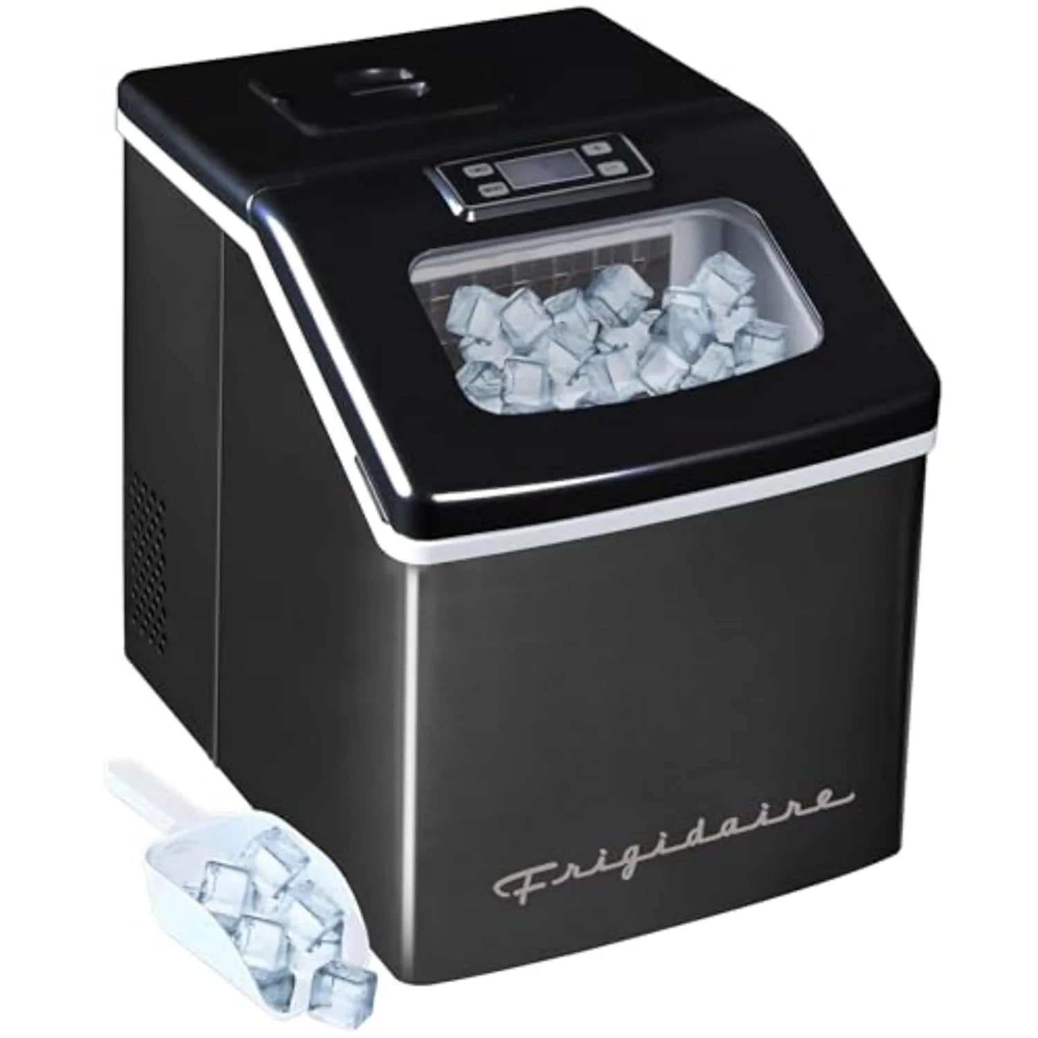 FRIGIDAIRE EFIC452-SS 40 Lbs Extra Large Clear Maker, Stainless Steel, Makes Square Ice