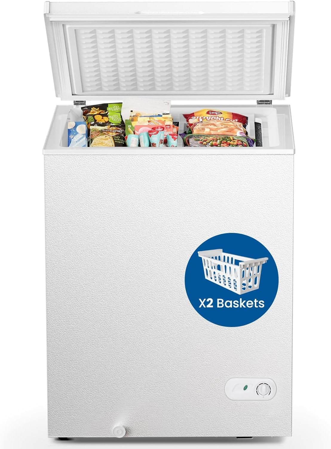 Chest Freezer 3.5 Cubic Feet Compact Freezer Free Standing Top open Door Deep Freezer