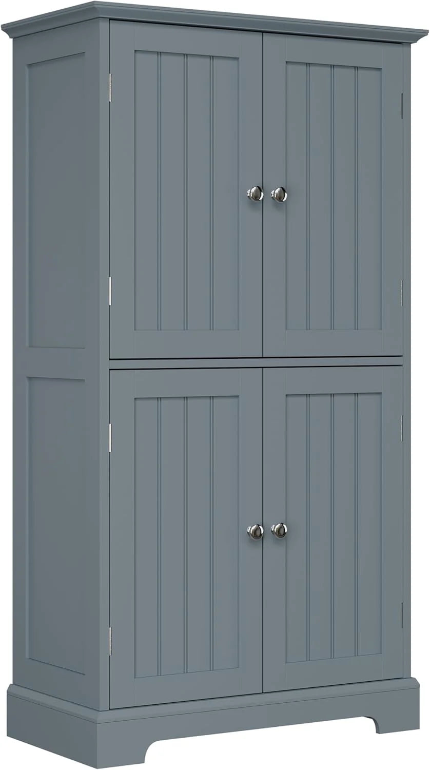 ChooChoo Bathroom Floor Cabinet, Modern Bathroom Storage Cabinet with 4 Door