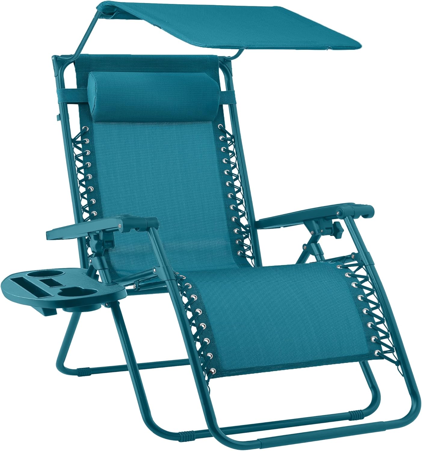 Best Choice Products Folding Zero Gravity Recliner Patio Lounge Chair Adjustable Canopy Shade
