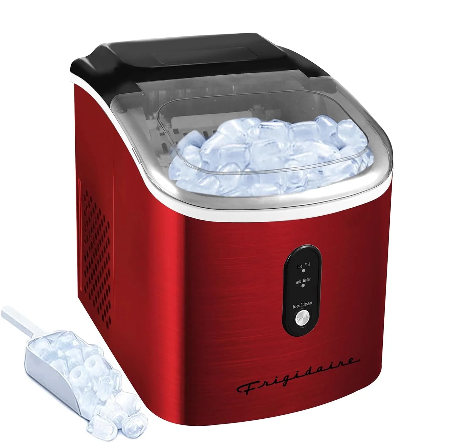 Frigidaire EFIC103-AMZ-SC Counter Top Maker with Over-Sized Ice Bucket, Stainless Steel, Self Cleaning Function, Heavy Duty, Stainless