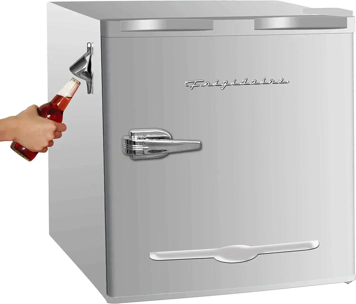 Frigidaire EFR176 Retro Compact Fridge with Chiller Mini Refrigerator Built-in Bottle Opener