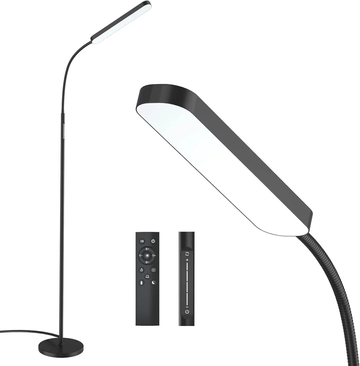Dimmable LED Floor Lamp with Adjustable Color Temperature and Remote Control