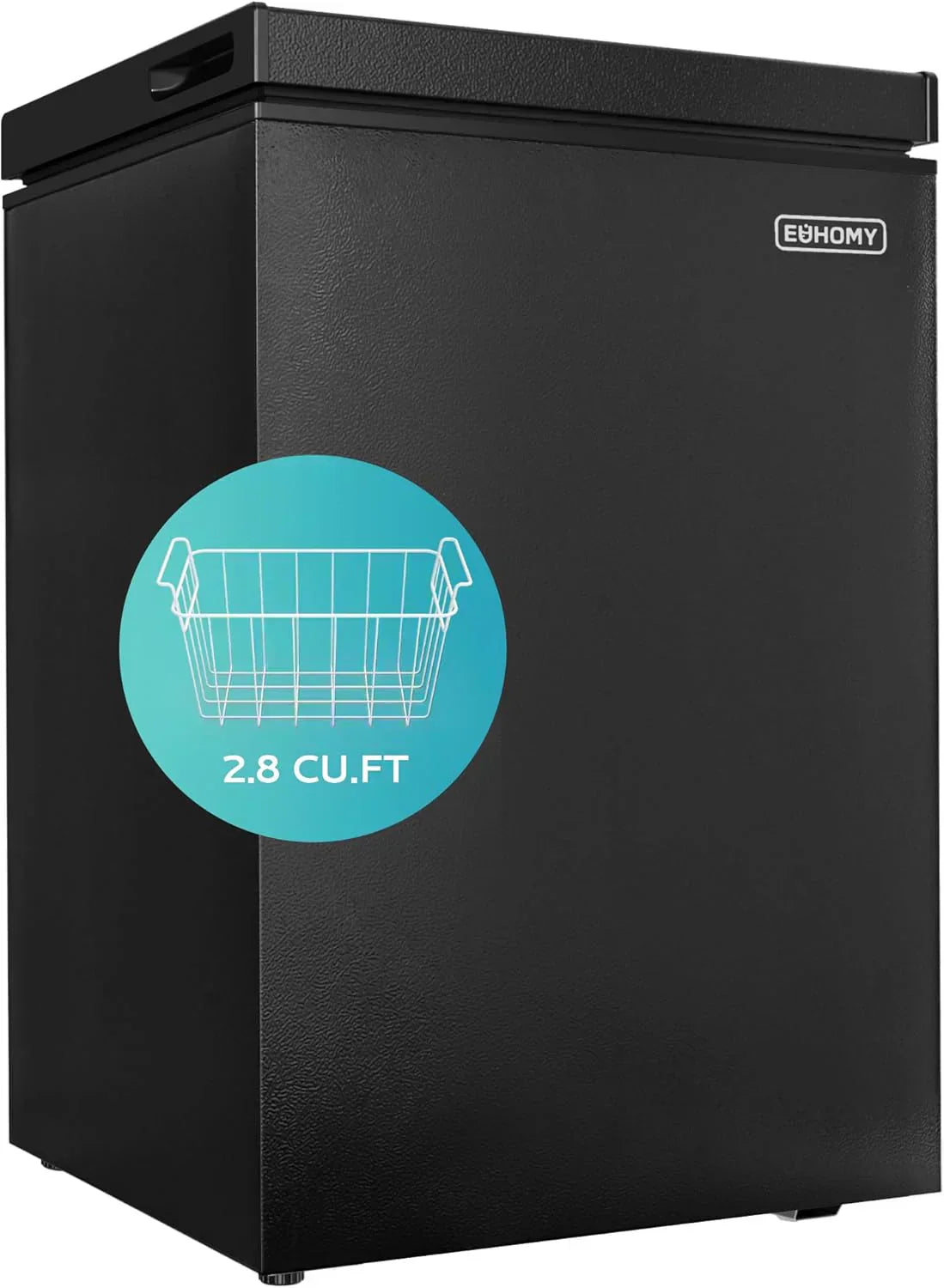 EUHOMY 3.5 Cu.Ft Chest Freezer with Removable Basket Small Deep Freezer Adjustable 7 Thermostat