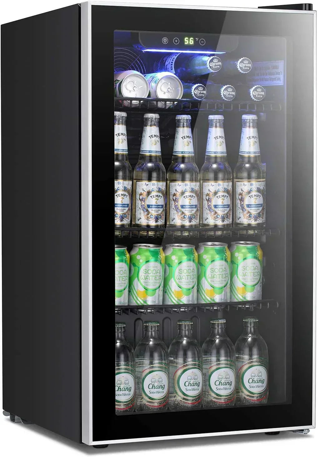 Antarctic Star Beverage Refrigerator Cooler 68 Can Mini Fridge with Glass Door for Beer Drinks Wine