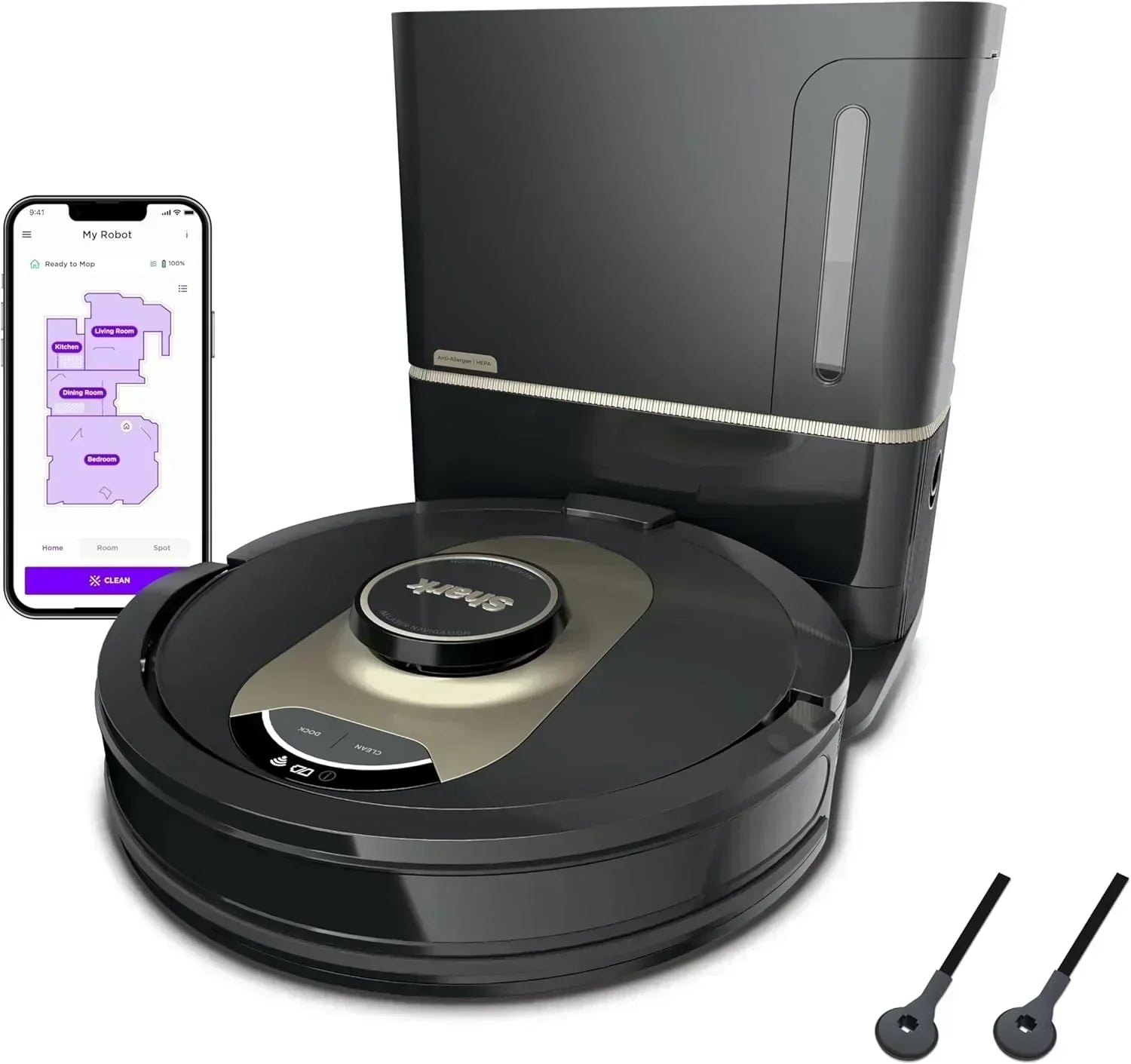 AI Robot Vacuum with XL HEPA Self-Empty Base Bagless 60-Day Capacity LIDAR Navigation