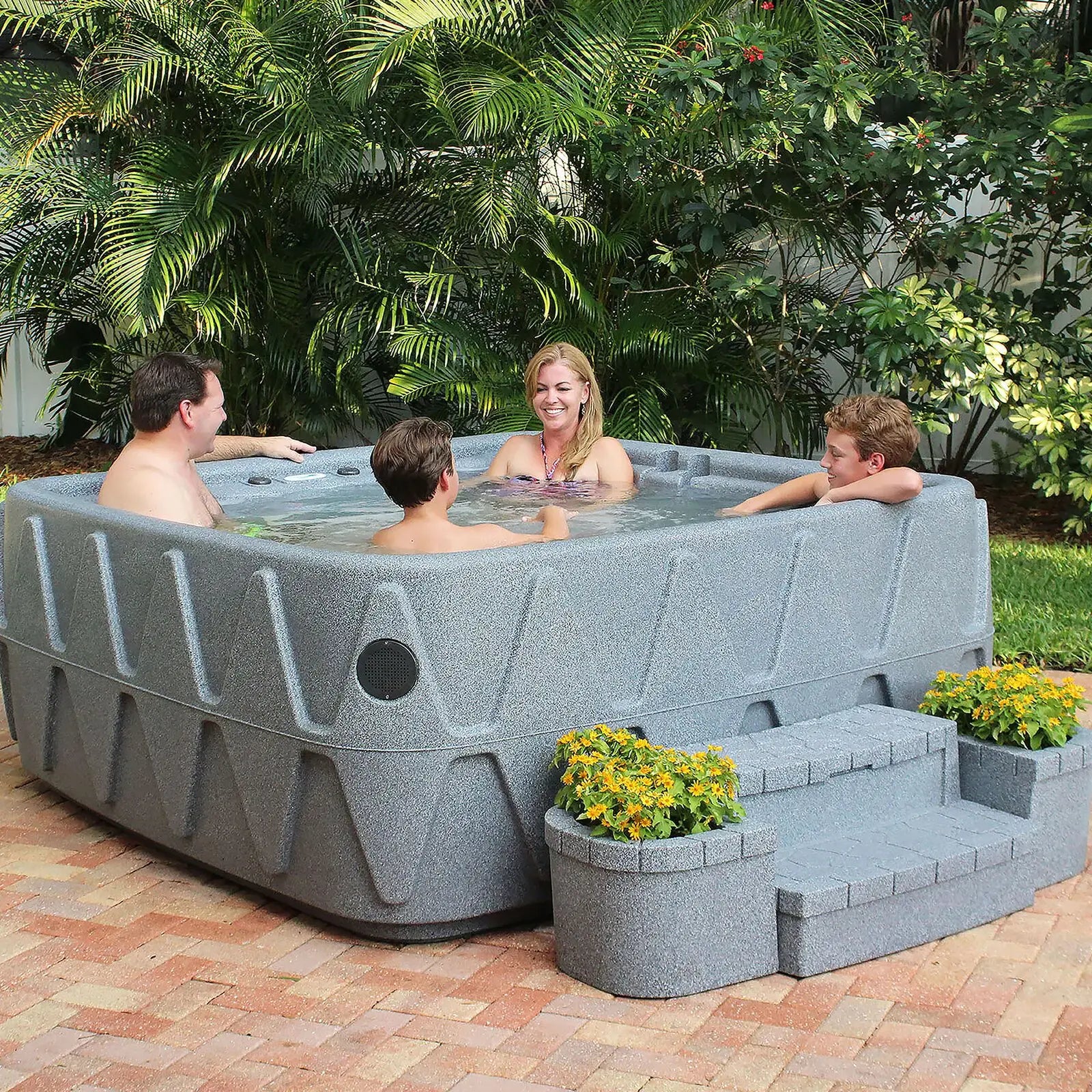 Aquarest Spas Jet Square Plug And Play Hot Tub with Ozonator