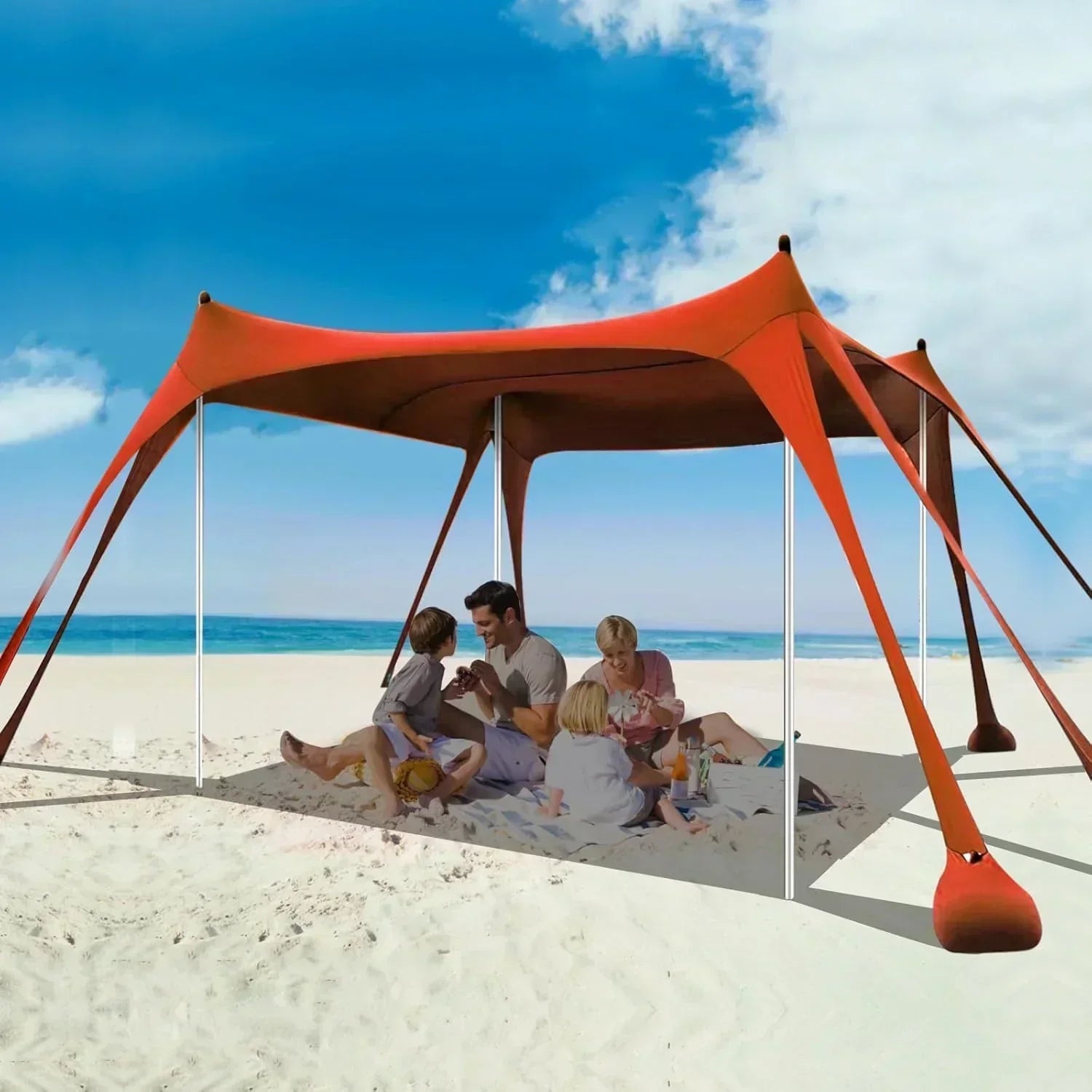 Beach Tent Sun Shelter 10 x 10 FT Beach Canopy Tent Sun Shade Heavy Duty UPF50+ Beach Tent