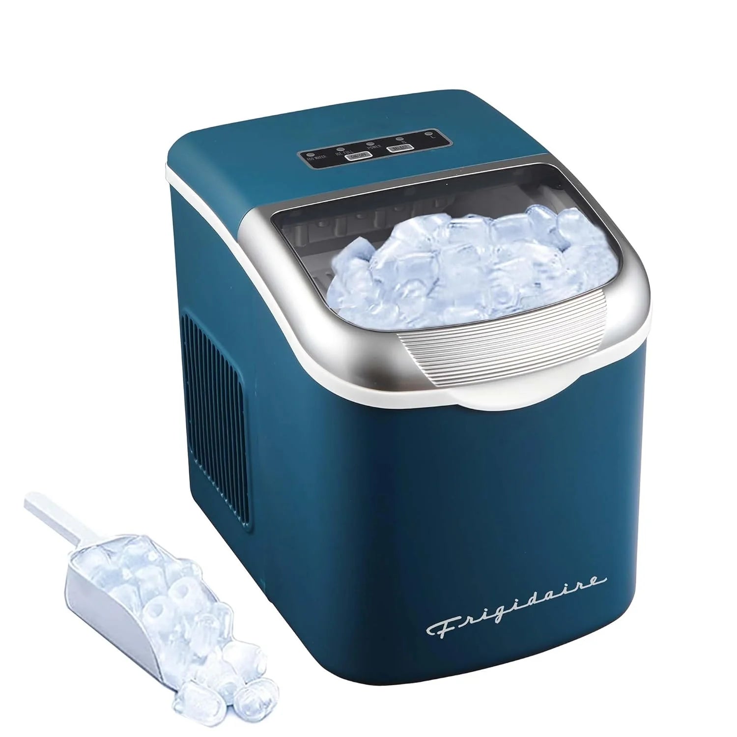 FRIGIDAIRE Retro Compact Ice Maker Machine, Bullet Ice, 26 lb per Day (BlackRoseGold)
