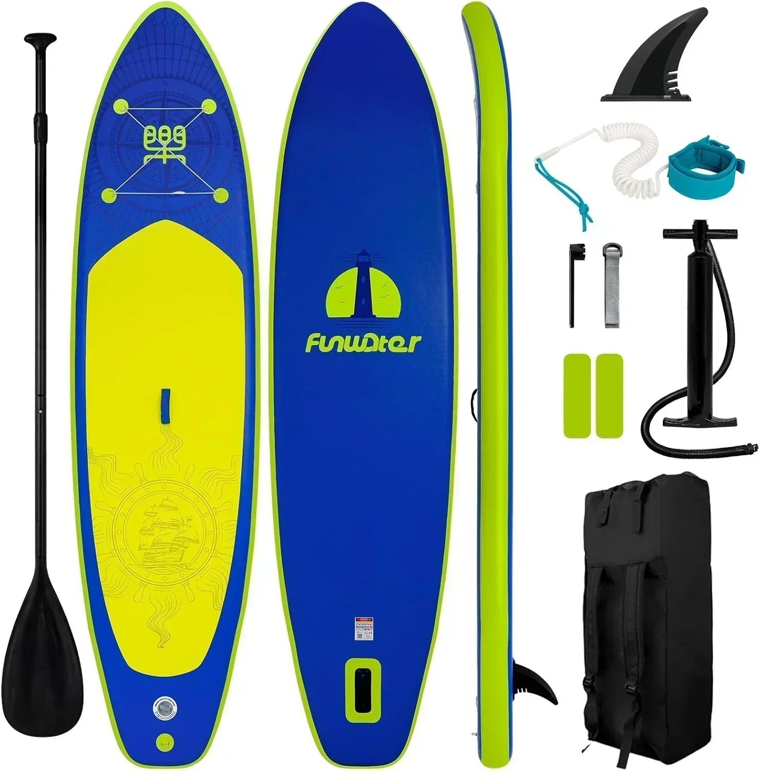 FunWater Inflatable Stand Up Paddle Board Premium SUP Paddle Accessories EVA Deck