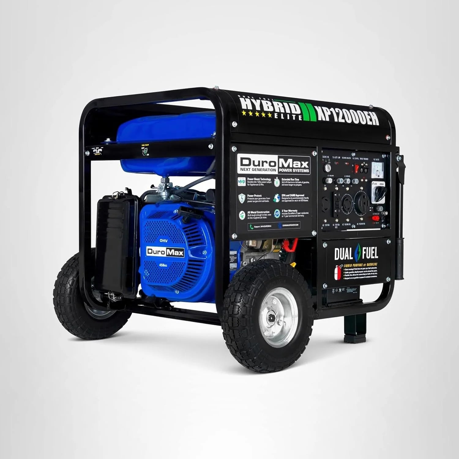 DuroMax XP13000EH 13,000-Watt Dual Fuel Portable Generator Gas & Propane Electric Start